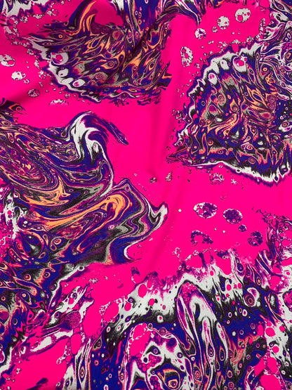 New UV light reflective fabric abstract design on heavy nylon spandex 4way stretch 58/60" Sold by the YD. Ships worldwide from Los AngelesCA