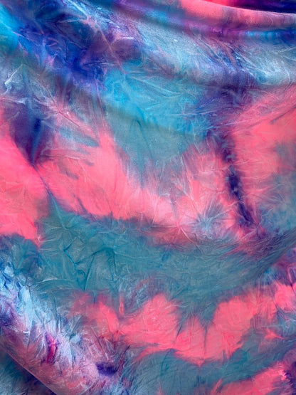 Cotton candy colors print on heavy stretch crushed velvet 4way stretch 58/60" Sold by the YD. Ships worldwide from Los Angeles California US