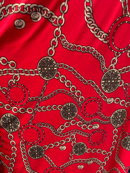 New print heavyweight spandex chain design  4way stretch 58/60" Sold by the YD. Ships worldwide from Los Angeles California USA.