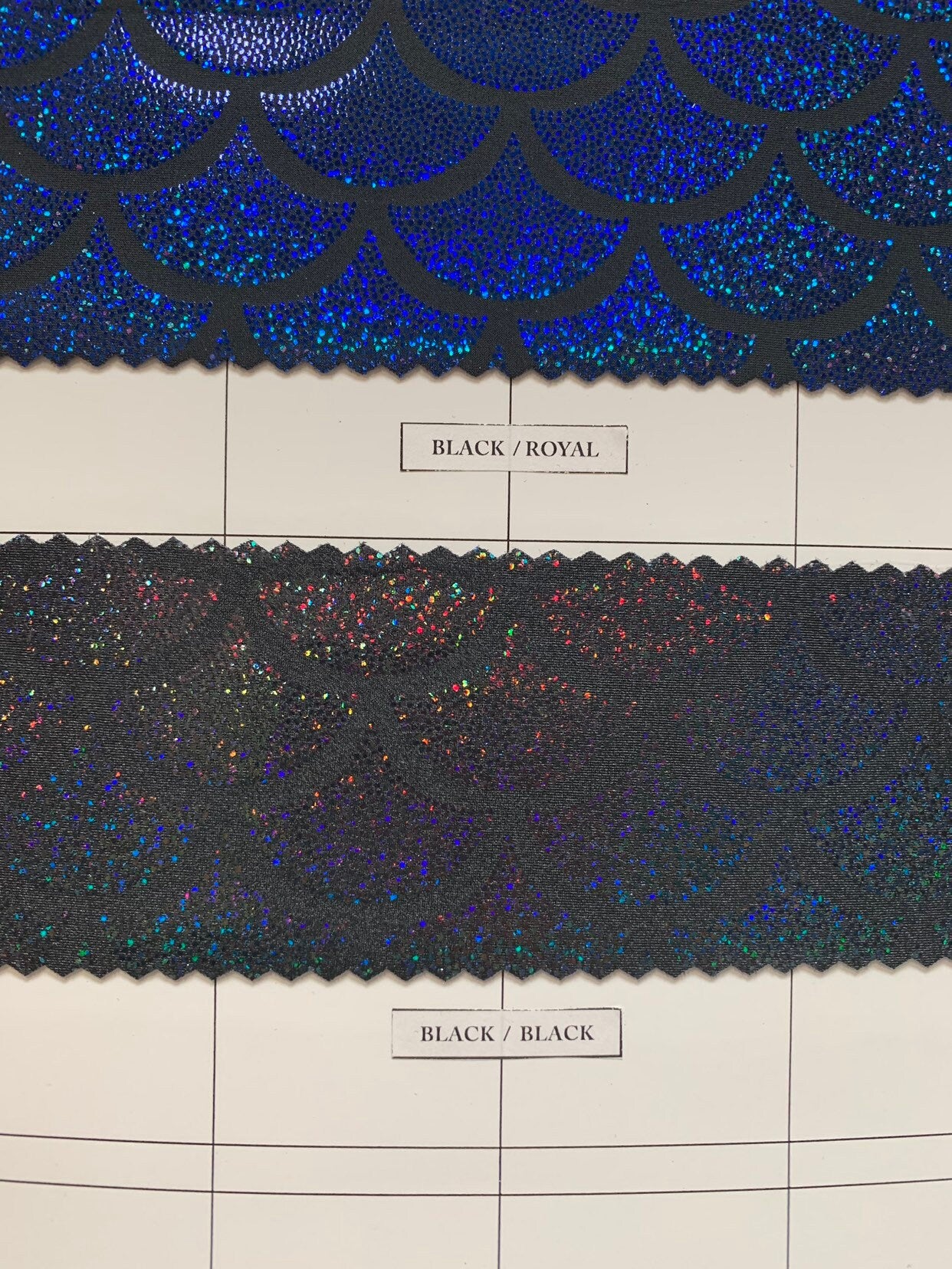 Big shell design metallic hologram nylon spandex 4way stretch 58/60" Sold by the YD. Ships worldwide from Los Angeles California USA.