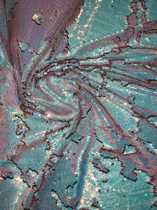 New Unicorn iridescent white/pink reversible sequins on spandex base 2way stretch 58/60" Sold by the YD. Ships worldwide from Los Angeles CA