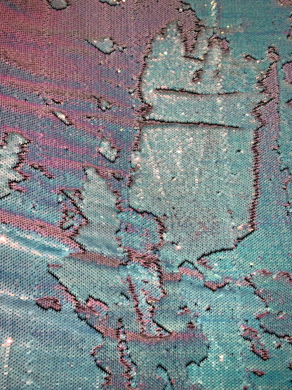 New Unicorn iridescent white/pink reversible sequins on spandex base 2way stretch 58/60" Sold by the YD. Ships worldwide from Los Angeles CA