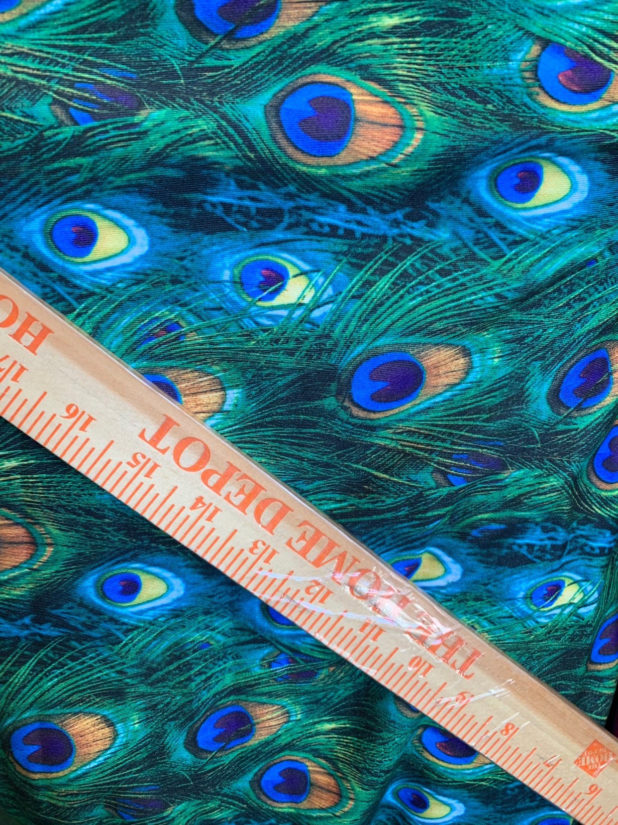 New peacock design print on nylon spandex 4way stretch 58/60" Sold by the YD. Ships worldwide from Los Angeles California USA.