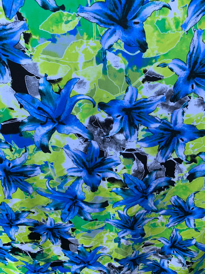 Orquídea print design on nylon spandex 4way stretch 58/60" sold by the yd ships worldwide from Los Angeles California USA