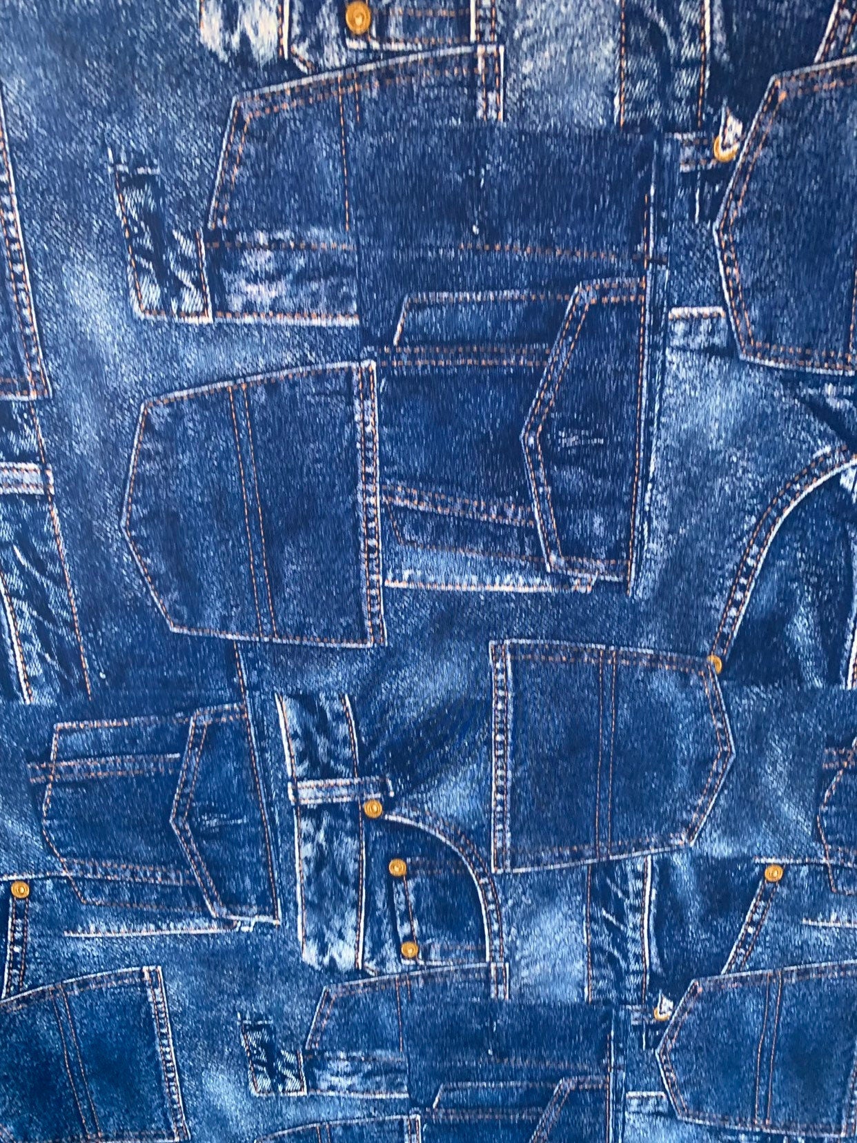 New jeans design print on heavy nylon spandex 4way stretch 58/60" Sold by the YD. Ships worldwide From Los Angeles California USA.