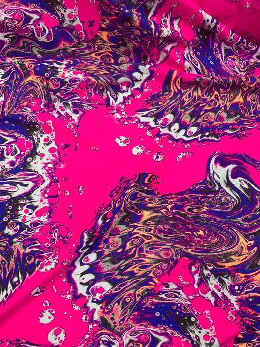 New UV light reflective fabric abstract design on heavy nylon spandex 4way stretch 58/60" Sold by the YD. Ships worldwide from Los AngelesCA