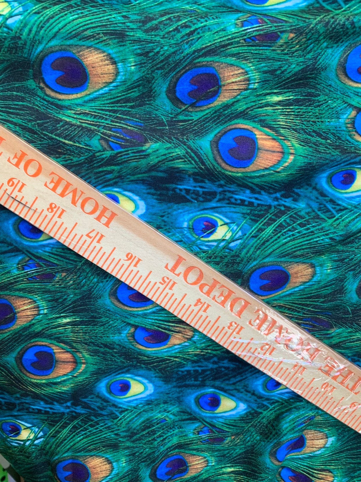 New peacock design print on nylon spandex 4way stretch 58/60" Sold by the YD. Ships worldwide from Los Angeles California USA.