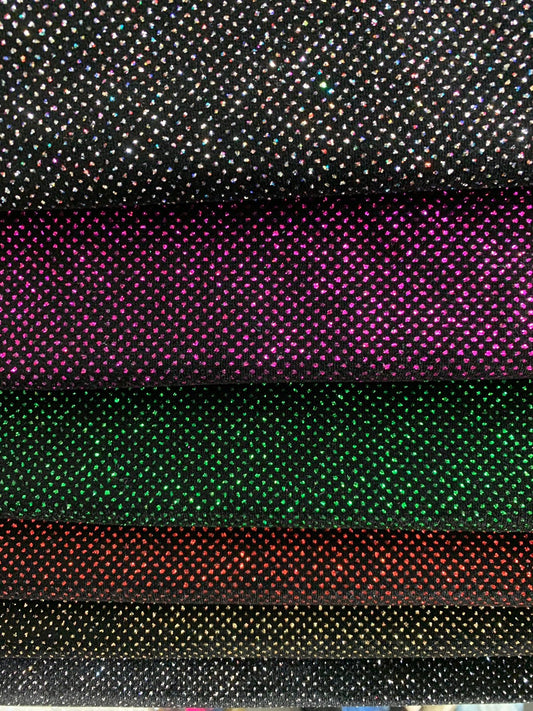 New sparkling stretch velvet best quality with shining glitter all over 4way stretch 58/60" Sold by the YD. Ships worldwide from Los Angeles