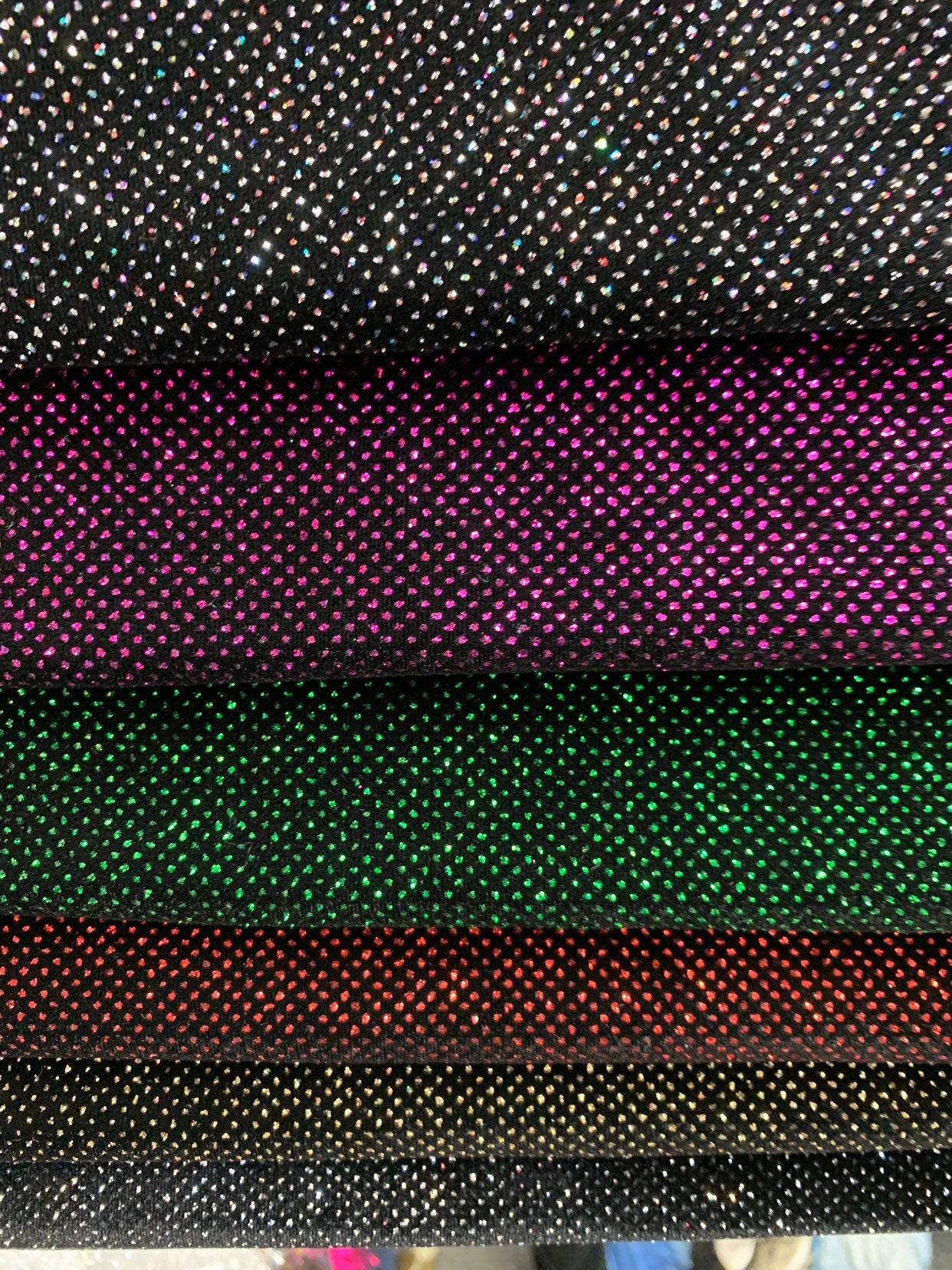 New sparkling stretch velvet best quality with shining glitter all over 4way stretch 58/60" Sold by the YD. Ships worldwide from Los Angeles