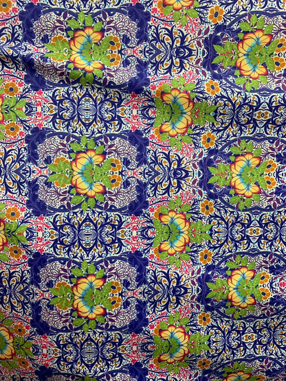 New Cecilia design print on heavy nylon spandex 4way stretch 58/60" Sold by the YD. Ships worldwide from Los Angeles California USA.