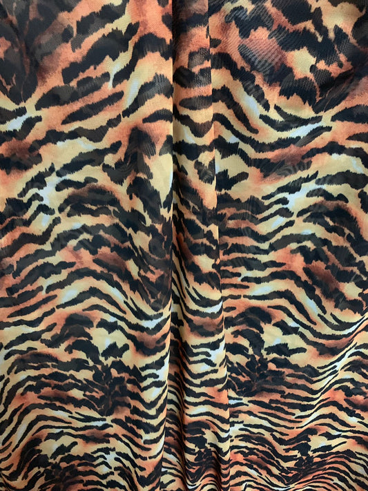 New Tiger Exotic design print on chiffon non stretch 58/60" Sold by the YD. Ships worldwide from Los Angeles California USA.
