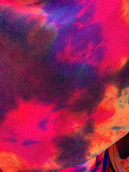 New Tie Dye Slinky With Metallic Lurex Poly Spandex 4Way Stretch 58/60" Sold BY The YD. Ships Worldwide From Los Angeles California USA.