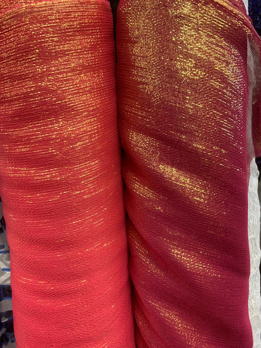 Silk metallic chiffon 2way Stretch 44/45" Sold by the YD. Ships worldwide from Los Ángeles California USA.