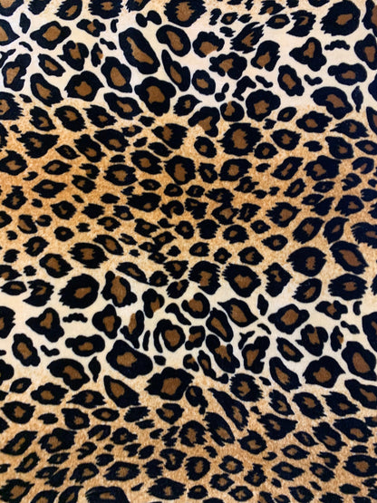 New Leopard design exotic animal print on 4-way stretch velvet 58/60” Sold by the YD. Ships worldwide from Los Angeles California USA.