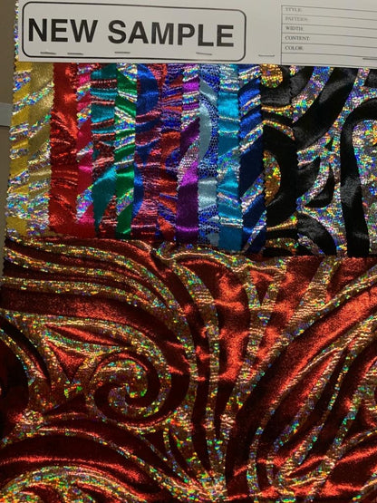 NEW Rolex design metallic hologram nylon spandex 4way stretch 58/60" Sold by the YD. Ships worldwide from Los Angeles California USA.