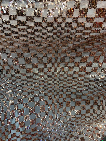 New small checkered design on spandex mesh 2way stretch 58/60" Sold by the YD. Ships worldwide from Los Angeles California USA.