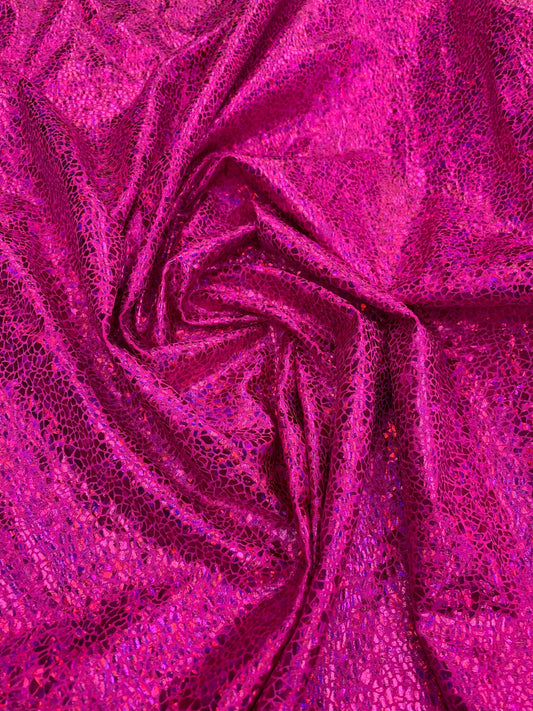 New reptile metallic hologram nylon spandex 4-way stretch 58/60” Sold by the YD. Ships worldwide from Los Angeles California USA.
