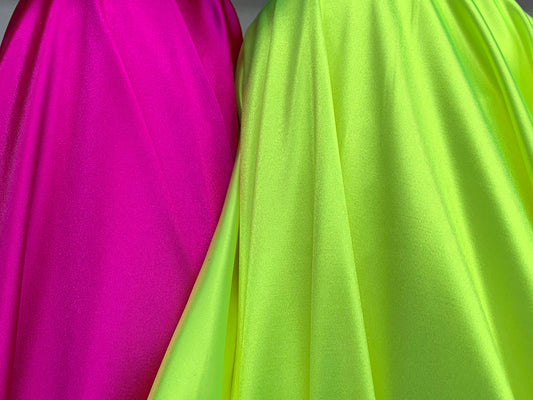 New super shining Rashell heavy spandex 4-way stretch neón colors 58/60” Sold by the YD. Ships worldwide from Los Ángeles California USA.