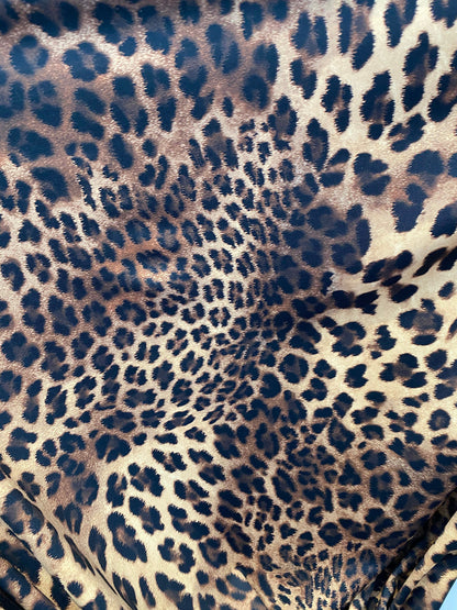 New velvet leopard design brown/taupe 4-way stretch 58/60” Sold by the YD. Ships worldwide from Los Angeles California USA.