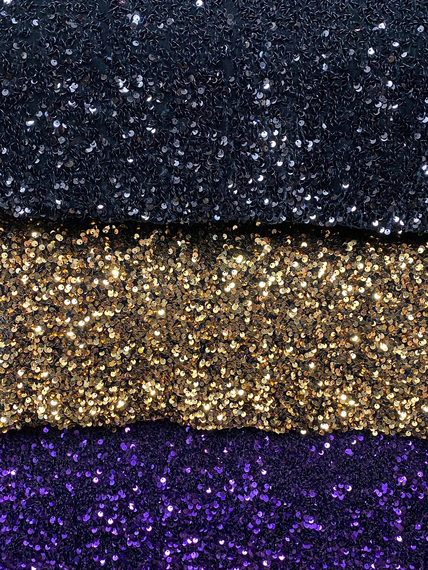 New stretch velvet with luxury sequins all over 5mm shining sequins 2-way stretch 58/60” Sold by the YD. Ships worldwide from Los Angeles CA