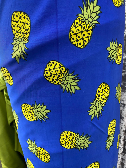 New pineapple design print on nylon spandex 4-way stretch 58/60” Sold by the YD. Ships worldwide from Los Angeles California USA.