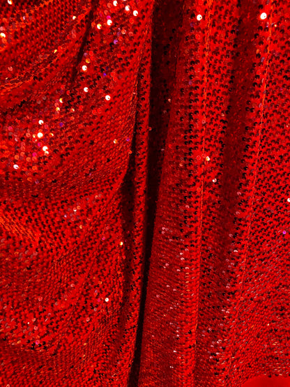 New stretch velvet with luxury hanging sequins all over 5mm shining sequins 2-way stretch 58/60” Sold by the YD. Ships worldwide from LA CA.