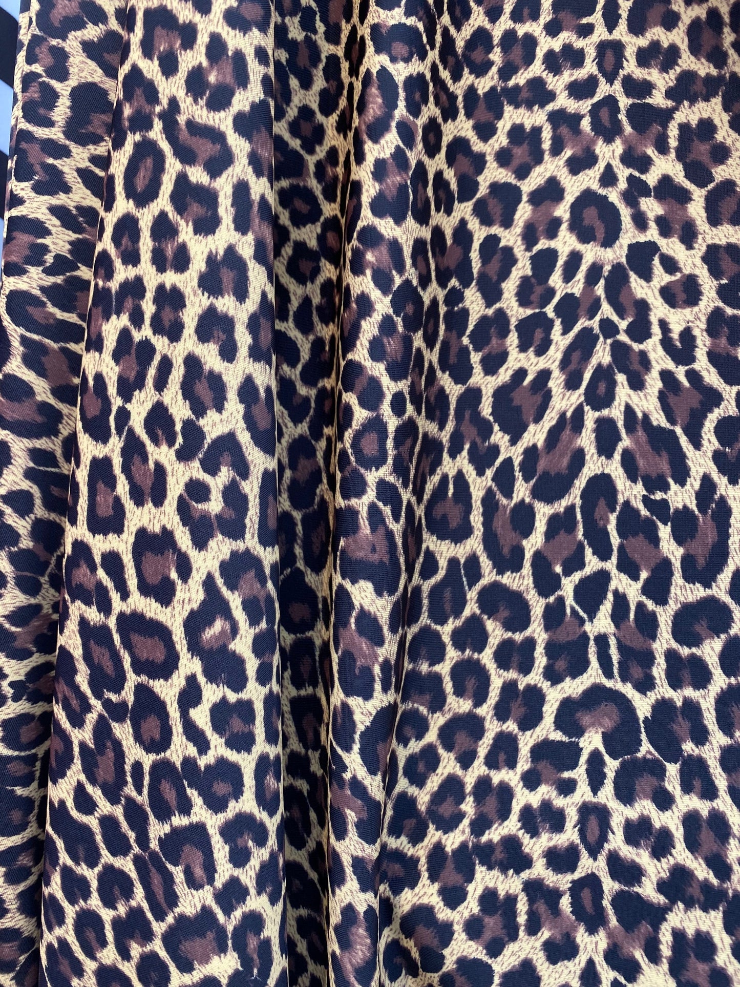 NEW Cheetah print on nylon Spandex 4-way stretch 58/60” Sold by the YD. Ships worldwide from Los Angeles California USA.