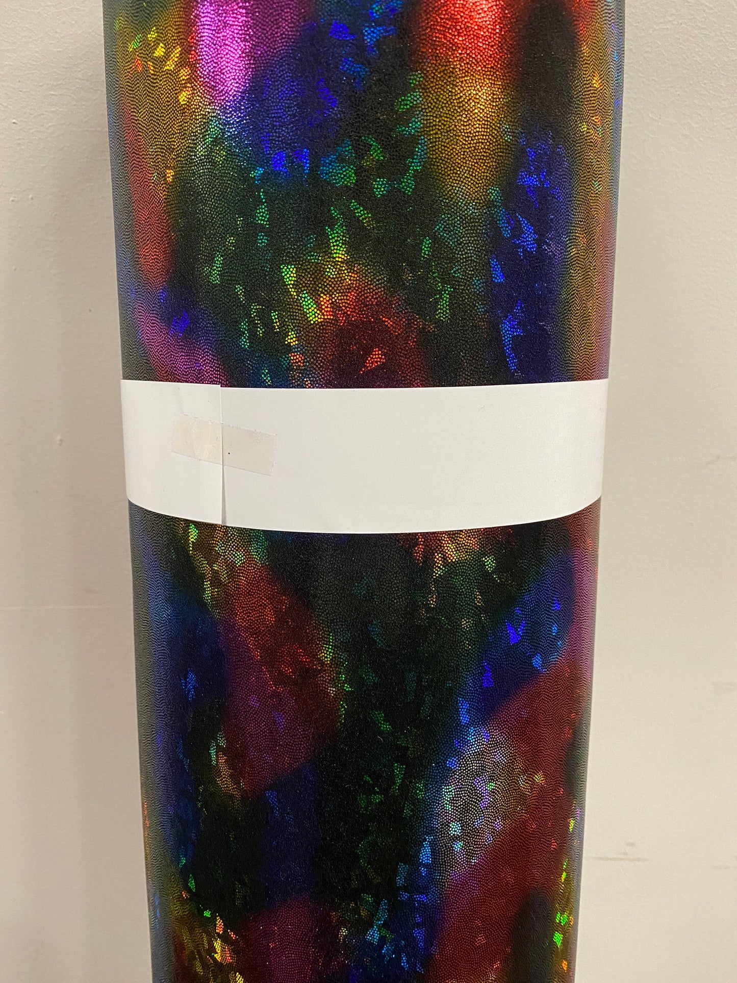 New shattered glass multicolor metallic hologram nylon spandex 4-way stretch 58/60” Sold by the YD. Ships worldwide from Los Angeles CA USA.