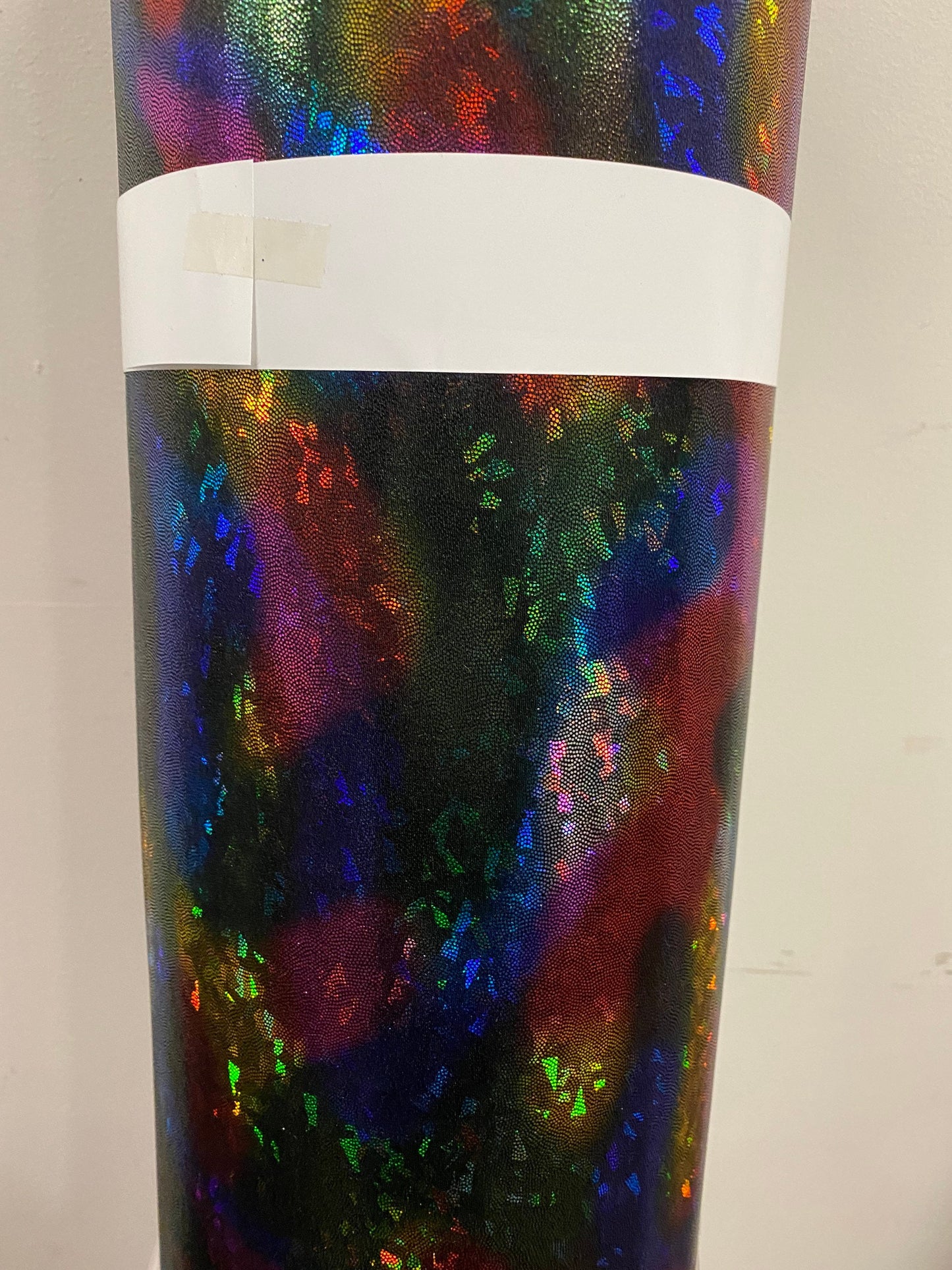 New shattered glass multicolor metallic hologram nylon spandex 4-way stretch 58/60” Sold by the YD. Ships worldwide from Los Angeles CA USA.