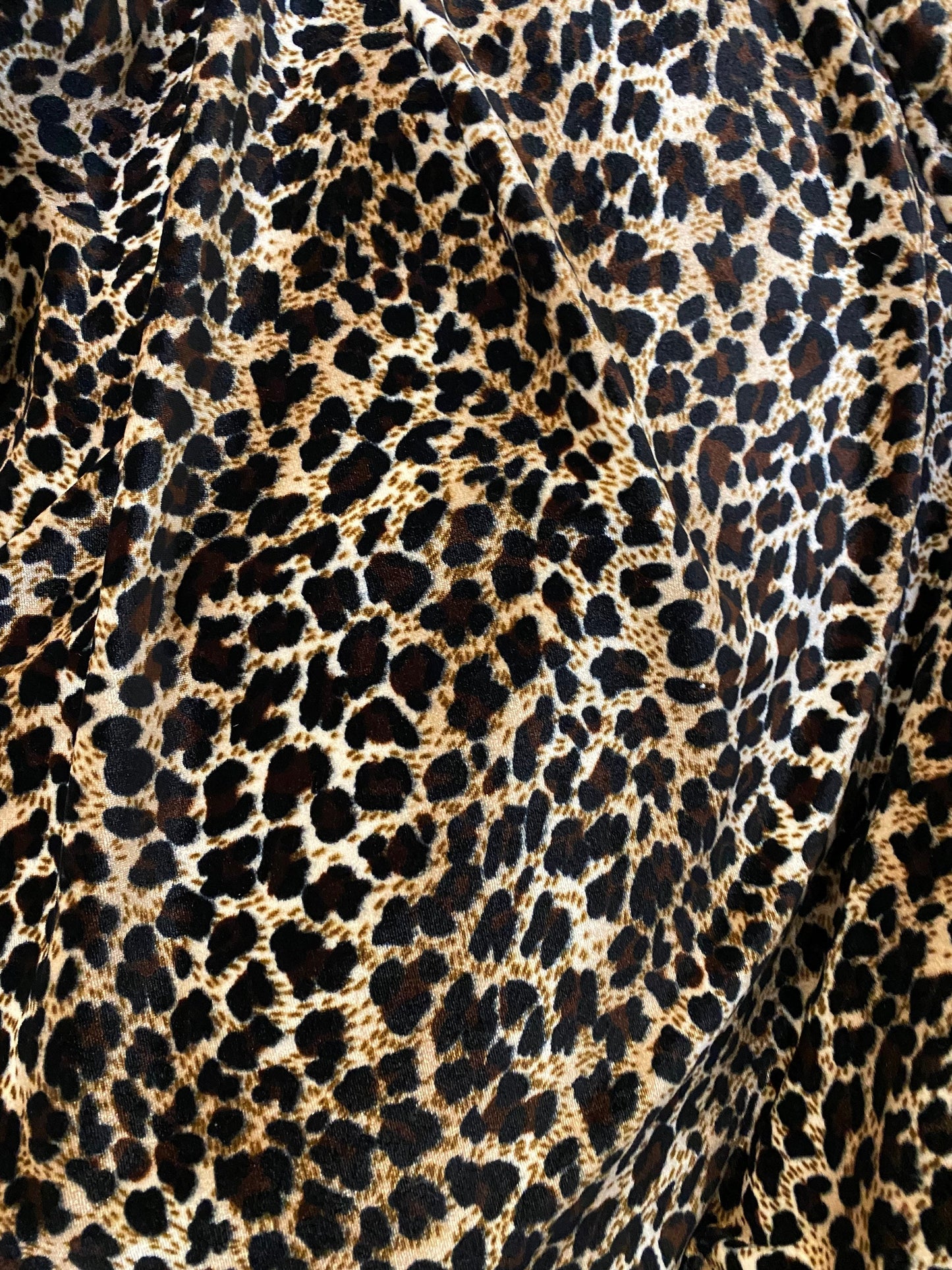 Luxury velvet leopard design natural brown color heavy 4way stretch velvet 58/60” Sold by the YD. Ships worldwide from Los Angeles CA