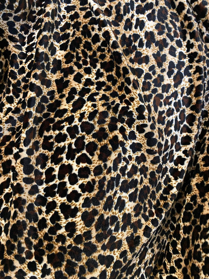 Luxury velvet leopard design natural brown color heavy 4way stretch velvet 58/60” Sold by the YD. Ships worldwide from Los Angeles CA