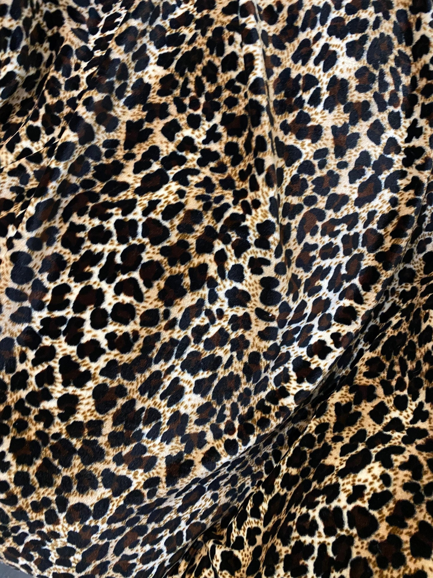 Luxury velvet leopard design natural brown color heavy 4way stretch velvet 58/60” Sold by the YD. Ships worldwide from Los Angeles CA