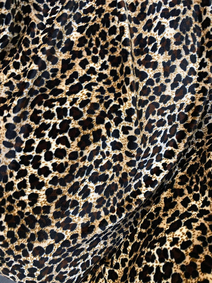 Luxury velvet leopard design natural brown color heavy 4way stretch velvet 58/60” Sold by the YD. Ships worldwide from Los Angeles CA