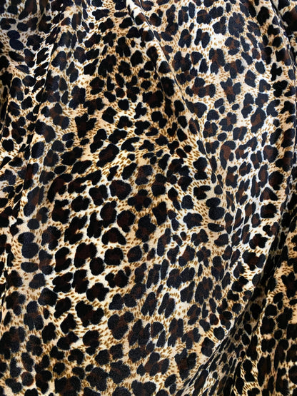 Luxury velvet leopard design natural brown color heavy 4way stretch velvet 58/60” Sold by the YD. Ships worldwide from Los Angeles CA