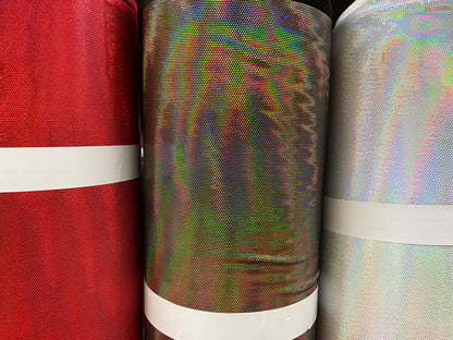 NEW spectrum Legacy iridescent foiled velvet 4-way stretch 58/60” Sold by the YD. Ships worldwide from Los Angeles California USA.