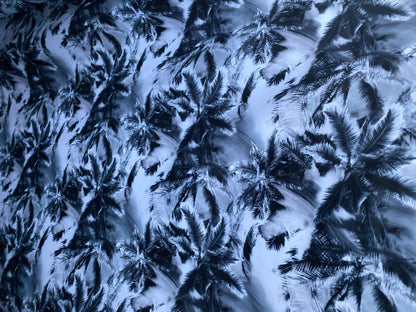 New modern palm trees design print on nylon spandex 4-way stretch 58/60” Sold by the YD. Ships worldwide from Los Angeles California USA.