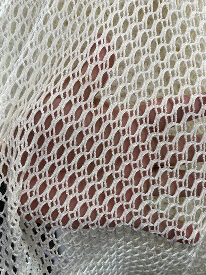 New 3D fishnet off white 2-way stretch 58/60” Sold by the YD. Ships worldwide from Los Angeles California USA.