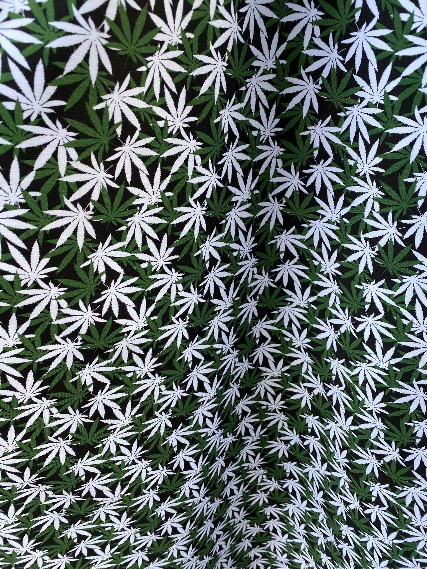 New marijuana design print on poly cotton twill 2way stretch 54/55” Sold by the YD. Ships worldwide from Los Angeles California USA.