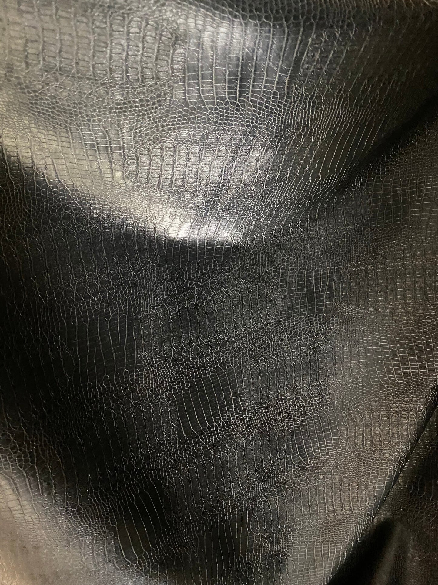New exotic crocodile design black color poly woven non stretch fabric 58/60” Sold by the YD. Ships worldwide from Los Angeles California USA
