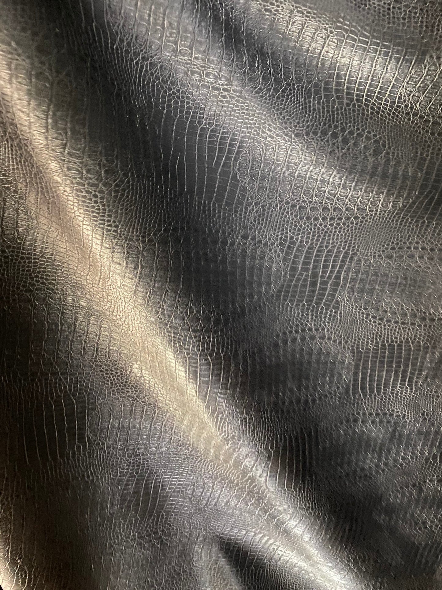New exotic crocodile design black color poly woven non stretch fabric 58/60” Sold by the YD. Ships worldwide from Los Angeles California USA