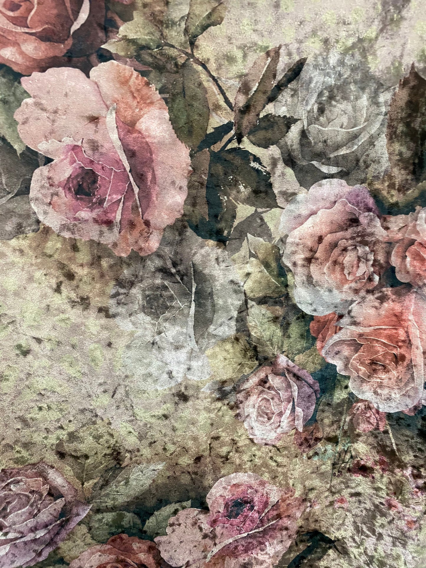 New blush flower design print on stretch velvet  4-way Stretch 58/60” Sold by the YD. Ships worldwide from Los Angeles California USA.