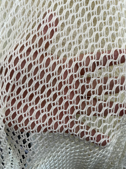 New 3D fishnet off white 2-way stretch 58/60” Sold by the YD. Ships worldwide from Los Angeles California USA.