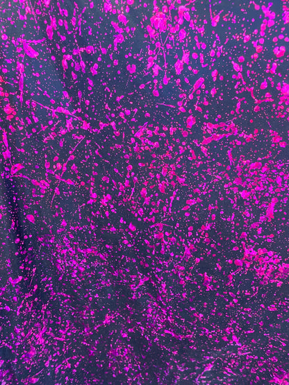 New splattered paint design metallic foggy foil spandex 4-way Stretch 58/60” Sold by the YD. Ships worldwide from Los Angeles California