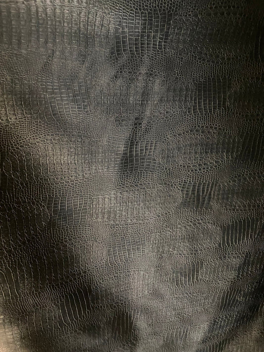 New exotic crocodile design black color poly woven non stretch fabric 58/60” Sold by the YD. Ships worldwide from Los Angeles California USA