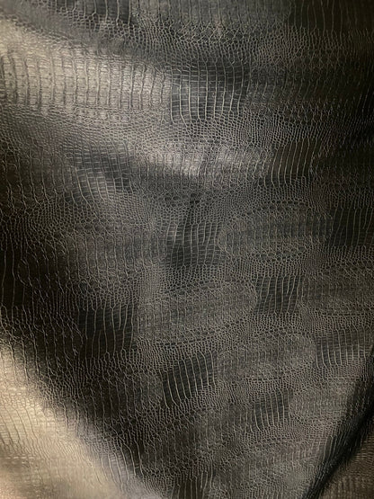 New exotic crocodile design black color poly woven non stretch fabric 58/60” Sold by the YD. Ships worldwide from Los Angeles California USA