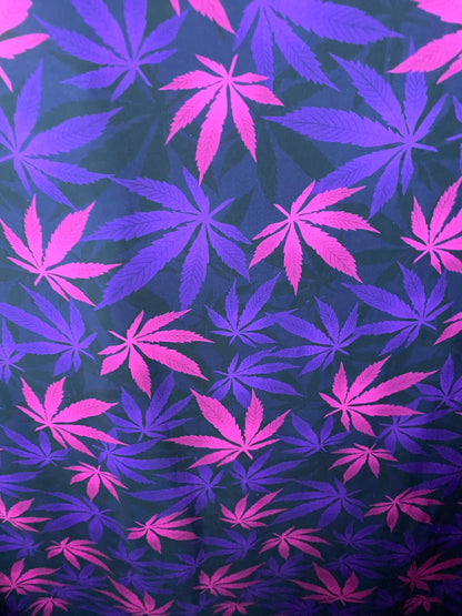 Marijuana cannabis leaf design print on great quality of nylon spandex 4-way stretch 58/60” Sold by the YD. Ships worldwide from Los Angeles