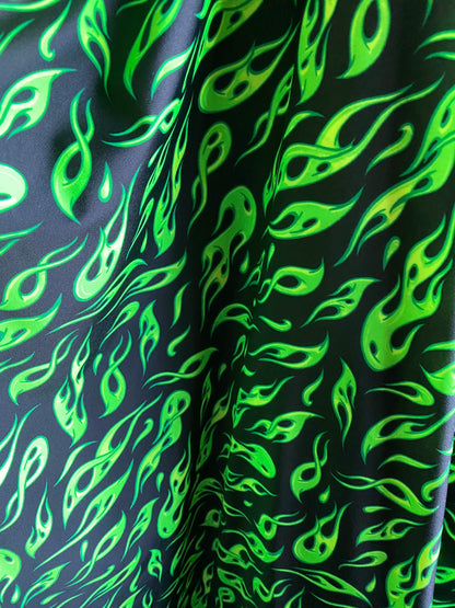 New abstract flames design print on great quality of nylon spandex 4-way stretch 58/60” Sold by the YD. Ships worldwide from Los Ángeles CA.