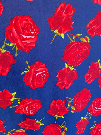 New flower design poly spandex medium weight 4-way stretch 58/60” Sold by the YD. Ships worldwide from Los Angeles California USA.
