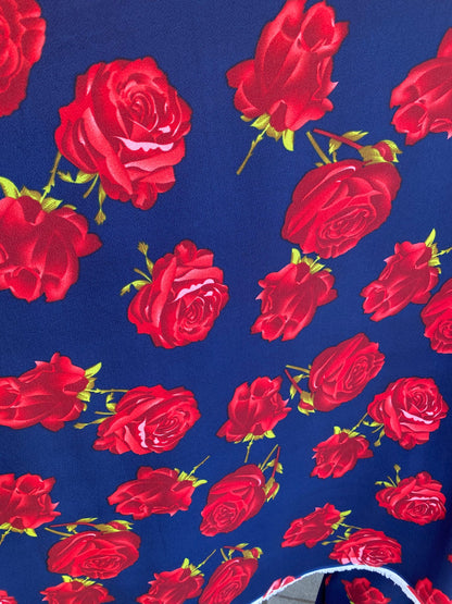 New flower design poly spandex medium weight 4-way stretch 58/60” Sold by the YD. Ships worldwide from Los Angeles California USA.