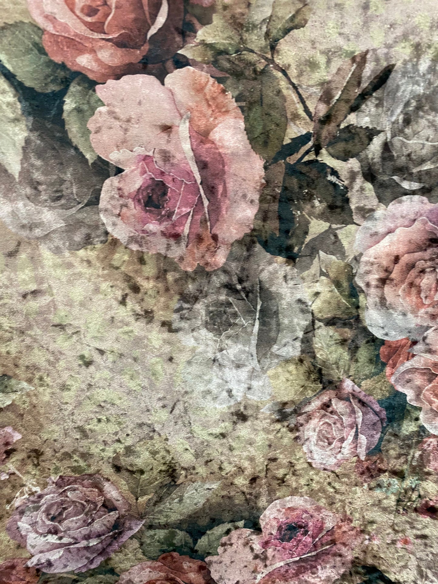 New blush flower design print on stretch velvet  4-way Stretch 58/60” Sold by the YD. Ships worldwide from Los Angeles California USA.